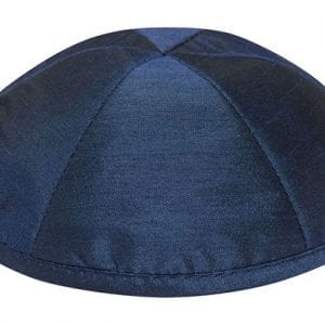 kippot4u Kippah Navy Raw Silk